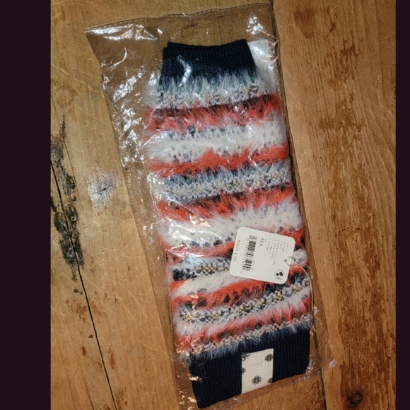 Free People FP ONE Aliviq Fairisle Multicolor Fuzzy Knit Arm Warmers - Picture 7 of 9